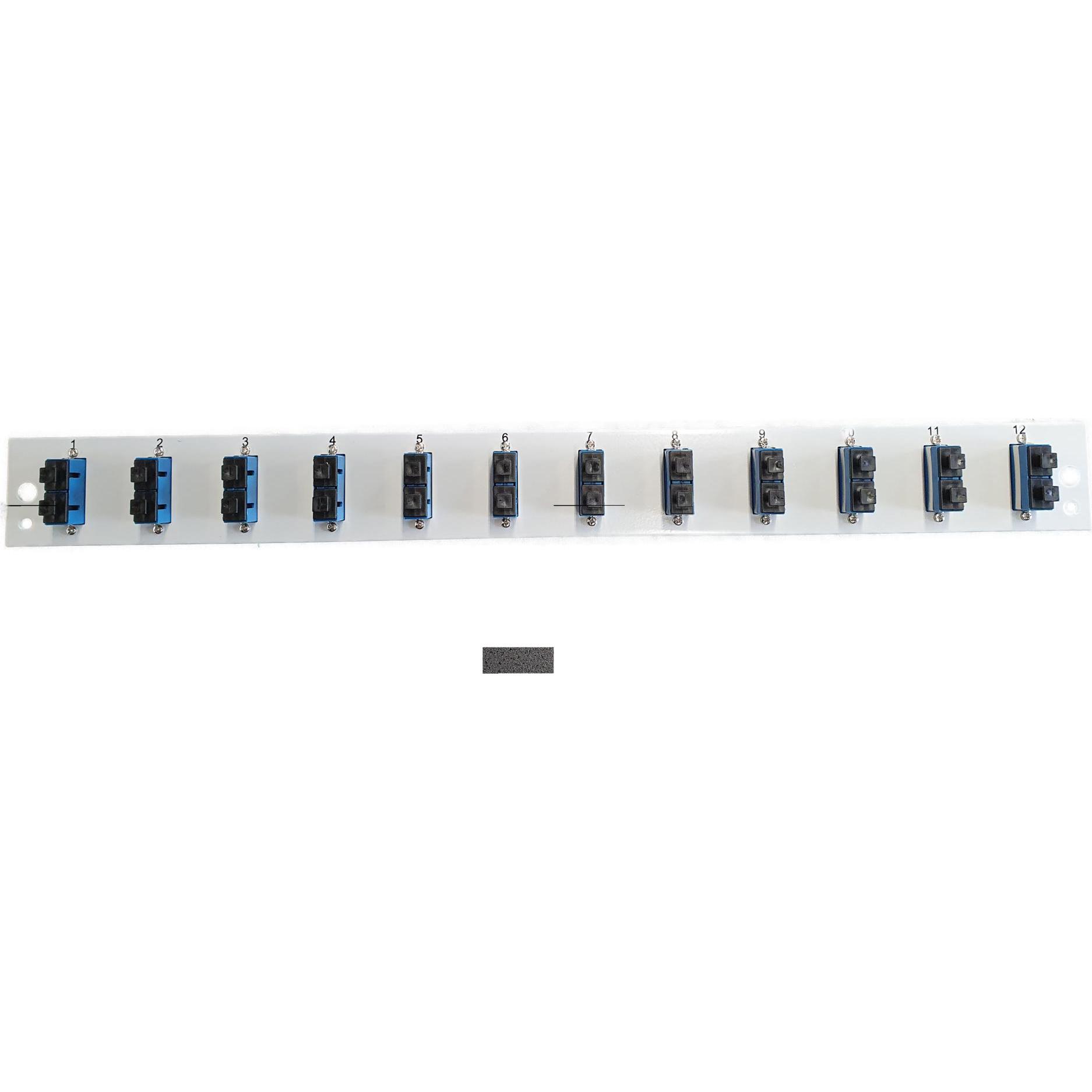 EFB Elektronik Bestückte Frontblende mit 12 x SC Duplex Kupplung OS2 vertikal, schwarz (0.01 m), Netzwerkkabel