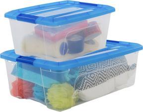 Actual product image Iris Clear NTB Storage Box 30.0 l transparent, blue 39.5 x 57.5 x 20.5 cm (30 l)