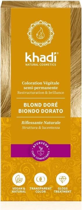 Produktbild Khadi Pflanzenfarbe Goldhauch - Blond bis Kupfer - Teinture aux Plantes plaquette d'or (Doré, Blond)