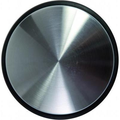 Thumbnail - Alba, Türstopper, Türstopper, Edelstahl-Oberfläche, Durchmesser: 110 mm rund, Höhe: 40 mm, Gewicht: 1.050 g, breite, s (...