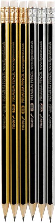 Produktbild Tiger Stationery Bleistift mit Radierer (HB, 6 x)
