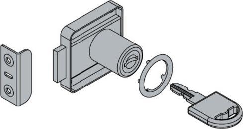 Immagine prodotto Hettich Zylinder-Aufschraubschloss unterschiedlich schlieend Trstrke 13-20 mm Stahl vernickelt