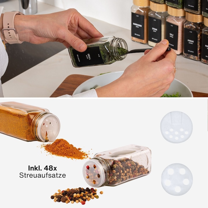 Immagine prodotto Deco haus Set di 24 barattoli per spezie (0.12 l)