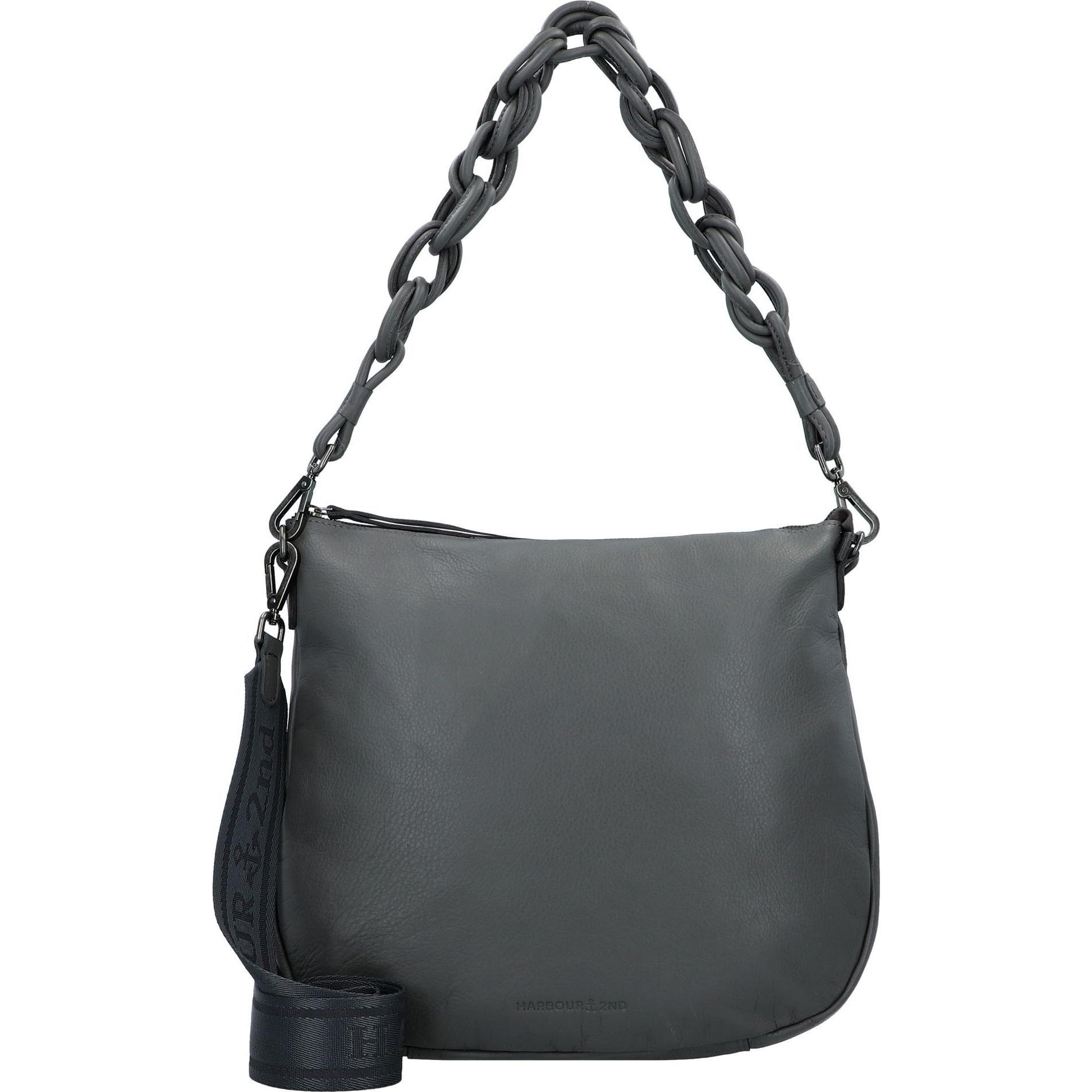 Harbour 2nd, Handtasche, Just Pure Umhängetasche Leder 37 cm, Grau