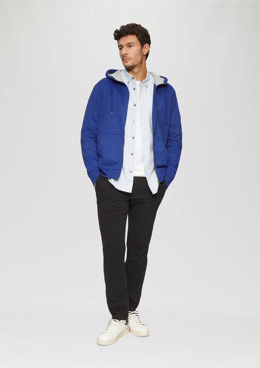 Produktbild S.Oliver Sweatshirt Jacke Sweatshirt-Jacke mit Kapuze und Logo (XXL)