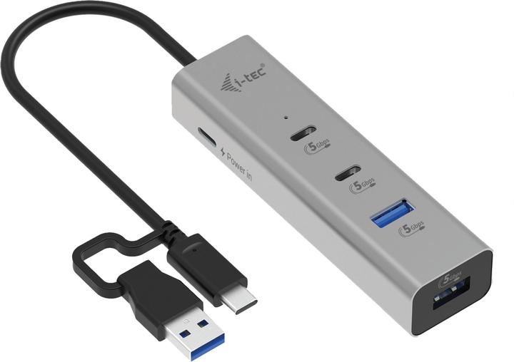 i-tec Universal Charging Metal HUB 2x USB-C 3.2 Gen.1 + 2x USB-A 3.2 Gen.1 1x USB-C PD 85W (USB-A, USB-C, 4 Ports)