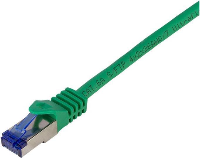 Immagine prodotto LogiLink Cavo patch Ultraflex, Cat.6A, S/FTP, 5,0 m, verde con cavo grezzo Cat.7, cavo extra flessibile e (S/FTP, CAT6a, 5 m)
