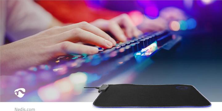 Immagine prodotto Nedis Tappetino per mouse da gioco | Gomma / Microfibra | Nero (XL)