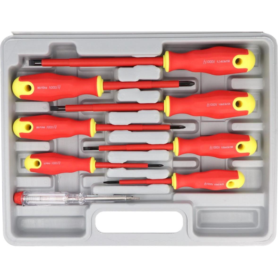 Thumbnail - FixPoint, Schraubenzieher, Elektro-Schraubendreher-Satz 8 teilig inklusive Phasenprüfer (Schlitzschrauben, Kreuzschlitz)
