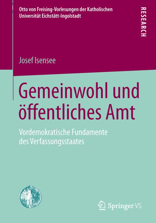 Produktbild Gemeinwohl und öffentliches Amt (Deutsch, Josef Isensee, 2013)