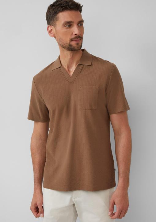 Actual product image S.Oliver Polo-Shirt Poloshirt aus Struktur-Jersey mit Brusttasche (L)