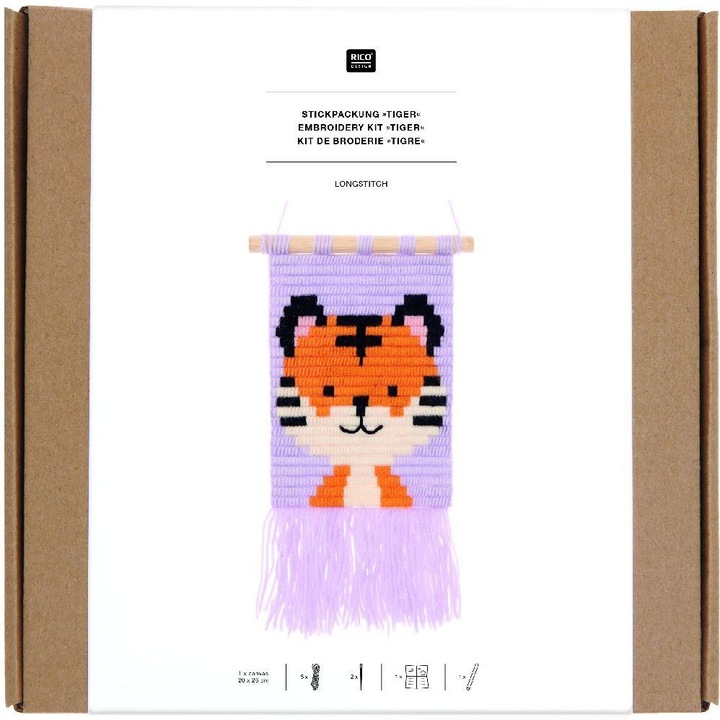 Rico Design Longstitch embroidery pack Tiger.100231