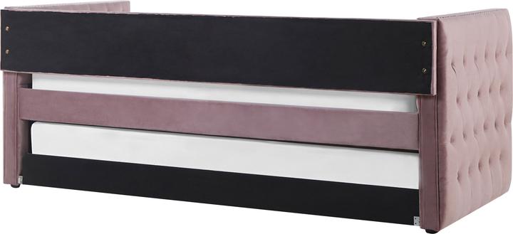 Produktbild Beliani Tagesbett ausziehbar Samtstoff rosa Lattenrost 90 x 200 cm GASSIN (90 x 200 cm)