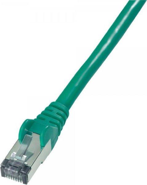 Actual product image Goobay RJ45 network connection cable CAT 6 S/FTP 1 m green Flame retardant, with snap-in nose protection (S/FTP, CAT6, 1 m)