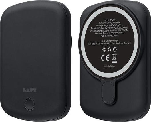 Actual product image Laut POWER CHARGE HANDY Black Powerbank,comp. with MagSafe (5000 mAh, 15 W, 19.25 Wh)