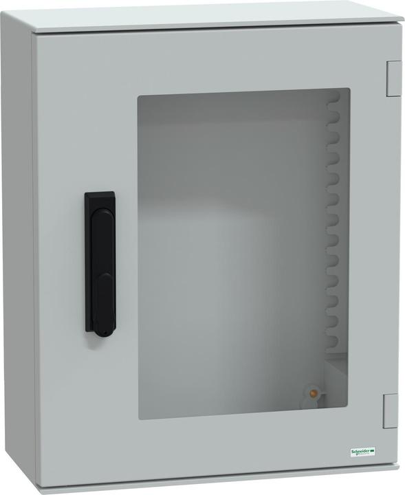 Produktbild Schneider Electric Polyestergehäuse PLM Wandmontage, ohne MP H530xB430xT200mm IP66, transp. Tür 3-P.-Verriegelung NSYPL