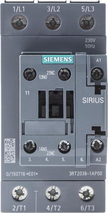 Produktbild Siemens Contactor AC3 37KW 1NO+1NC 230V 3P S2