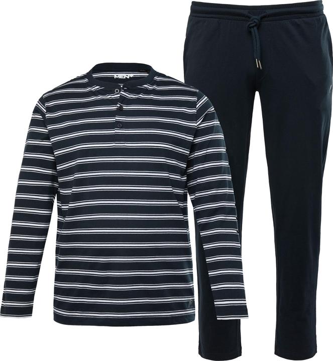 Produktbild Men+ Schlafanzug Bauchfit, Zweiteiler, Langarm-Henley, lange Hose Modern Fit (8XL)