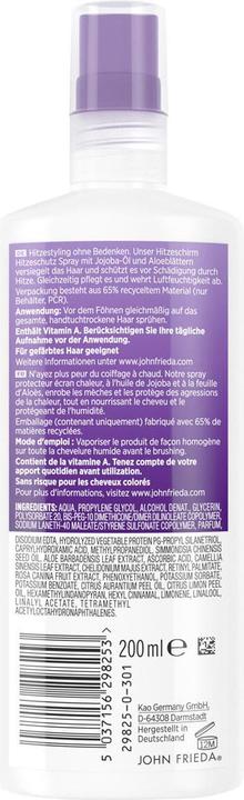Image du produit John Frieda Frizz Ease Spray Ecran Chaleur 200 ml (200 ml)