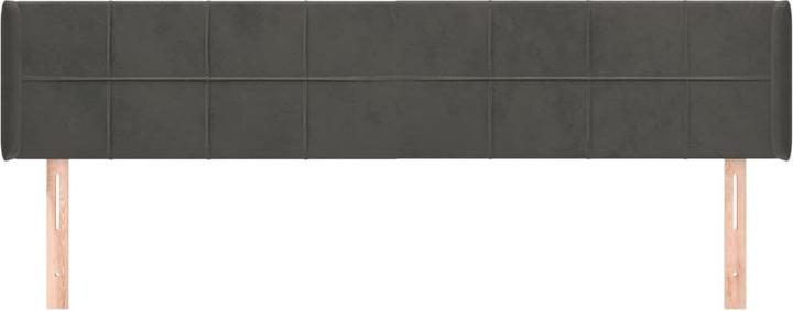Image du produit vidaXL Kopfteil mit Ohren Dunkelgrau 203x16x78/88 cm Samt,Farbe (203 x 16 x 88 cm)