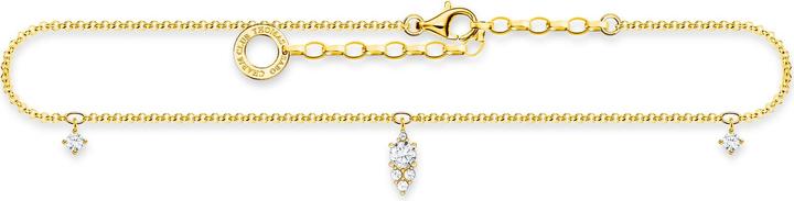 Immagine prodotto Thomas Sabo Cavigliera d'oro con pietra bianca (Doratura in oro giallo 750, Argento 925, 27 cm)