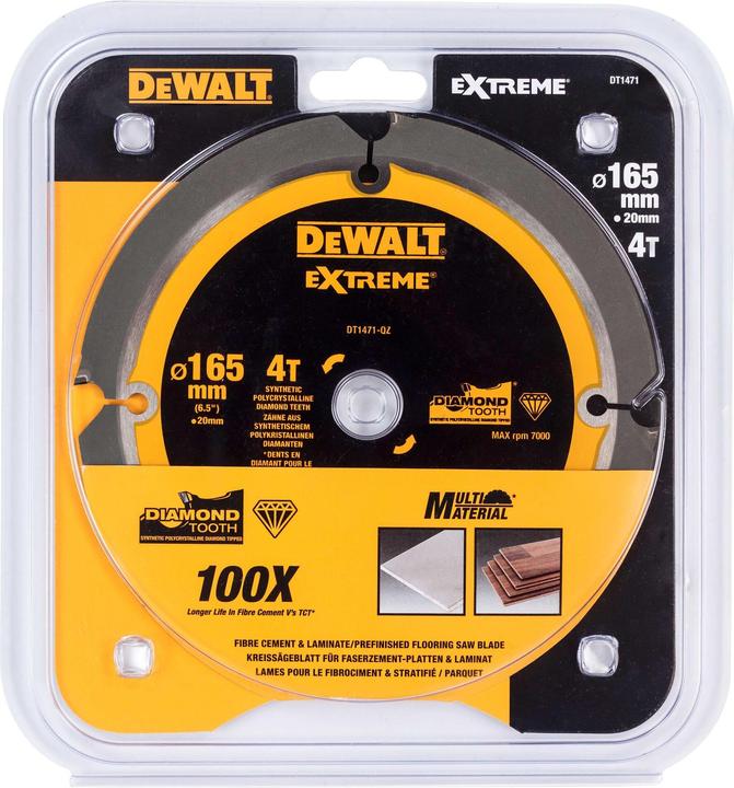 Actual product image DeWalt Circular saw blade PCD 165/20mm 4Z