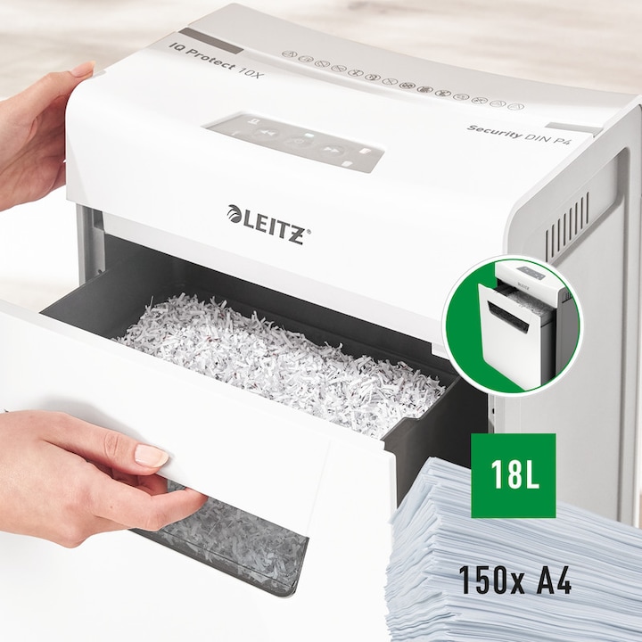 Actual product image Leitz IQ 10X PROTECT PREMIUM - Document shredder (Particle cut)