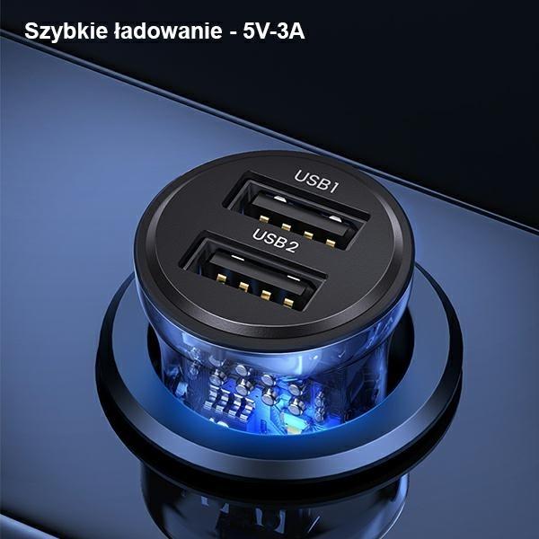 Produktbild Usams Autoladegerät USB 2 Ports - Schwarz