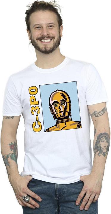 Actual product image Star Wars Mens C3PO Line Art T-Shirt (3XL)