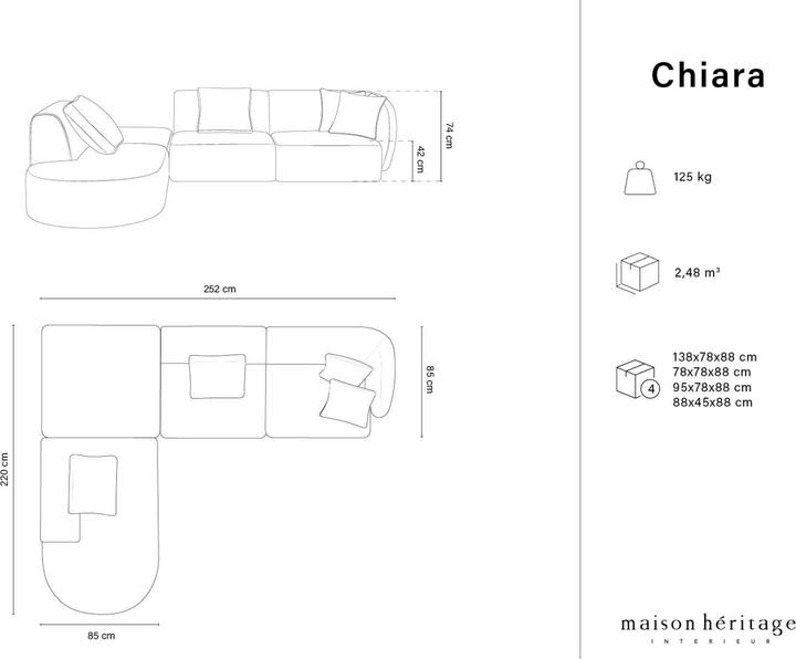 Immagine prodotto Maison Heritage Chiara (Divano ad angolo, Divano modulare)