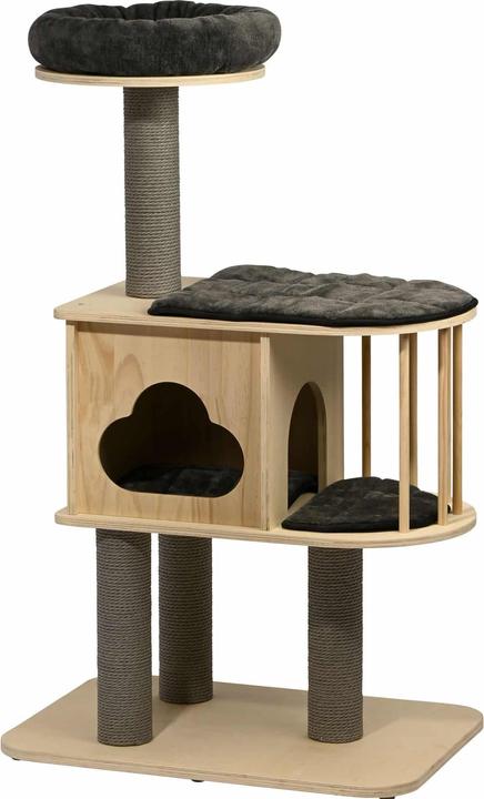 Dobar Cat scratching post "Mila" (116 cm, Charcoal, Grey, Wood look)