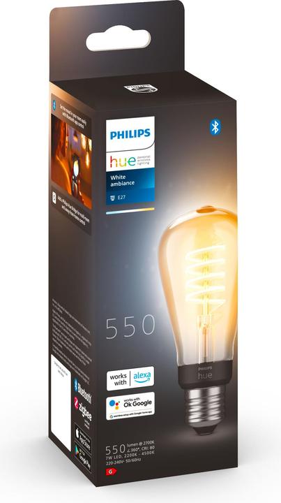 Produktbild Philips Hue Philips E27 Edison (E27, 7 W, 550 lm, 1 x, G)