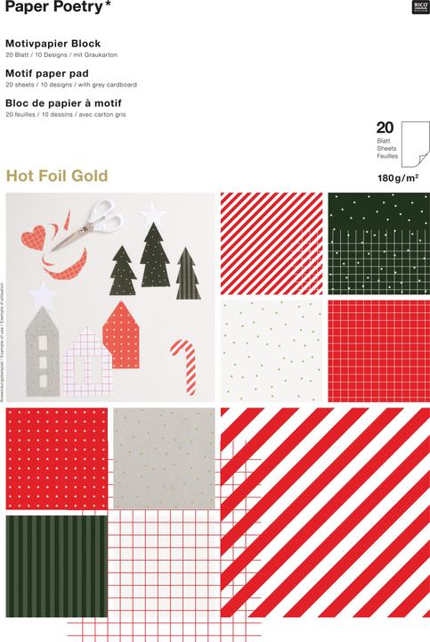 Produktbild Rico Design Bastelpapier-Block "Classic Christmas" (180 g/m², 1 x)