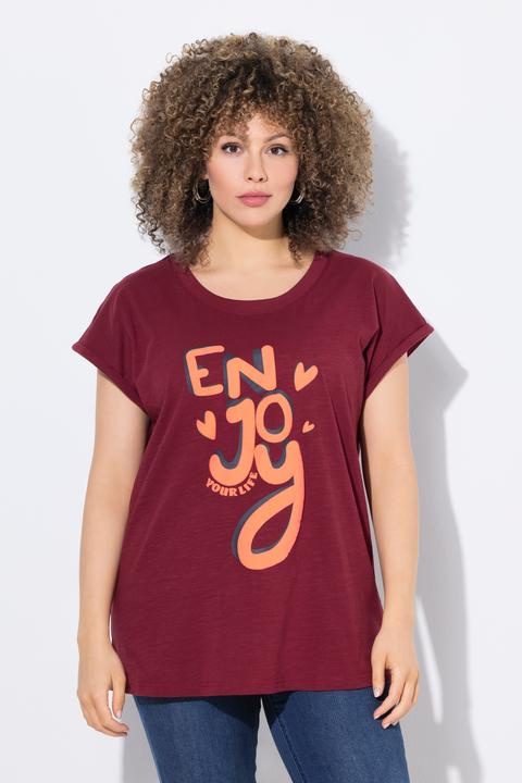 Actual product image Ulla Popken Enjoy Cap Sleeve Graphic Tee (62)
