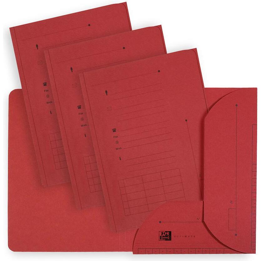 Elba, Mappe, ULTIMATE Einstellmappe mit 2 Klappen, DIN A4, rot aus 240 g/qm starkem CANSON Karton, Klappen vorged (A4, 2...