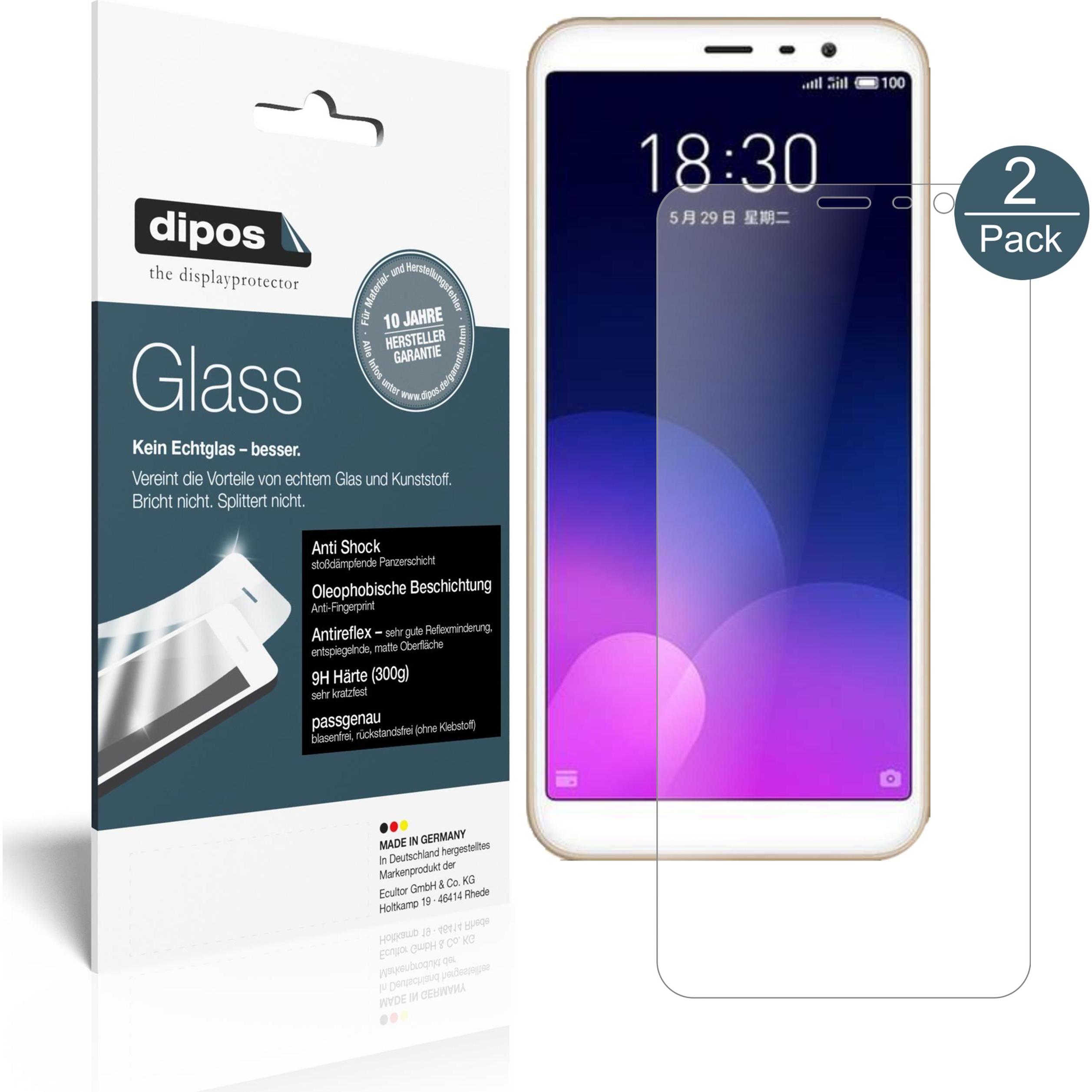 Thumbnail - Dipos Displayschutz Anti-Shock (2 Stück, Meizu M6T), Smartphone Schutzfolie, Transparent