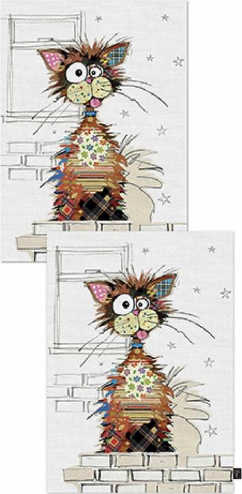 Kiub tea towel gift box ziggy cat kook (x2)