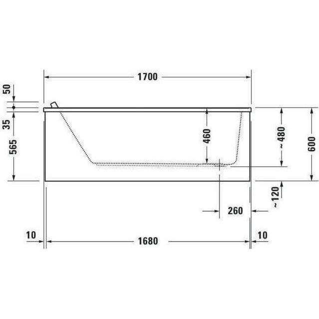 Thumbnail - Duravit, Badewanne, Rechteck-Badewanne STARCK 1 Rückenschräge 1700x900mm weiss (296 l, 170 cm, 90 cm)