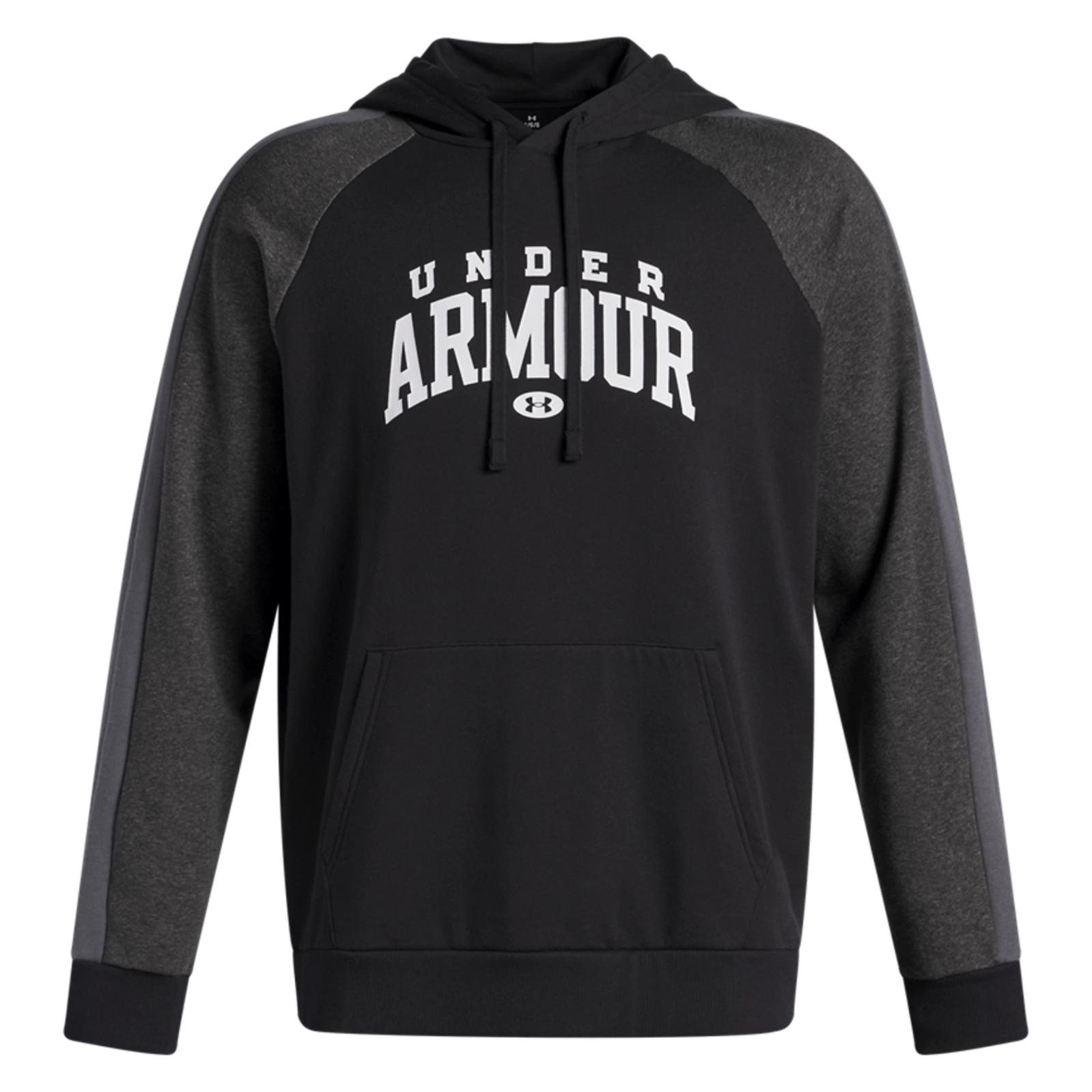 Under Armour, Herren, Pullover, Rival Fleece Colorblock Hoodie Für Herren, Schwarz, Schwarz, (Xl)
