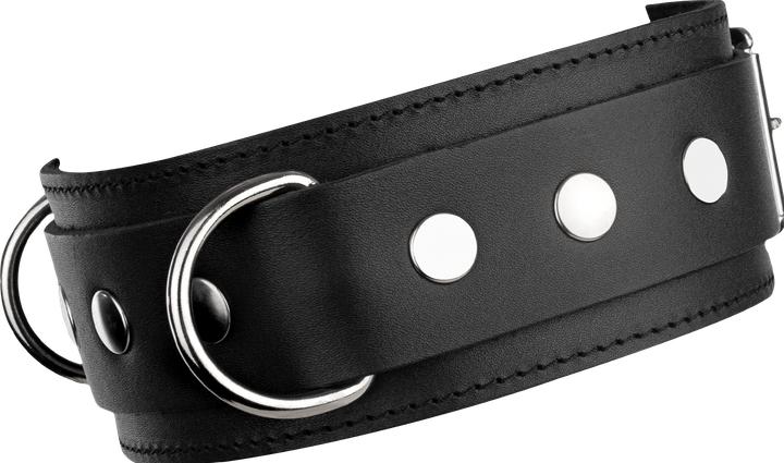 Immagine prodotto Rimba Lederhalsfessel mit Doppel-D-Ring – Schwarz
