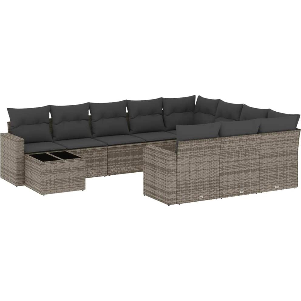 VidaXL, Gartenlounge, Gartenmöbel Sofa Garnitur Gartengarnitur Garten Sitzgruppe 11-tlg. Grau