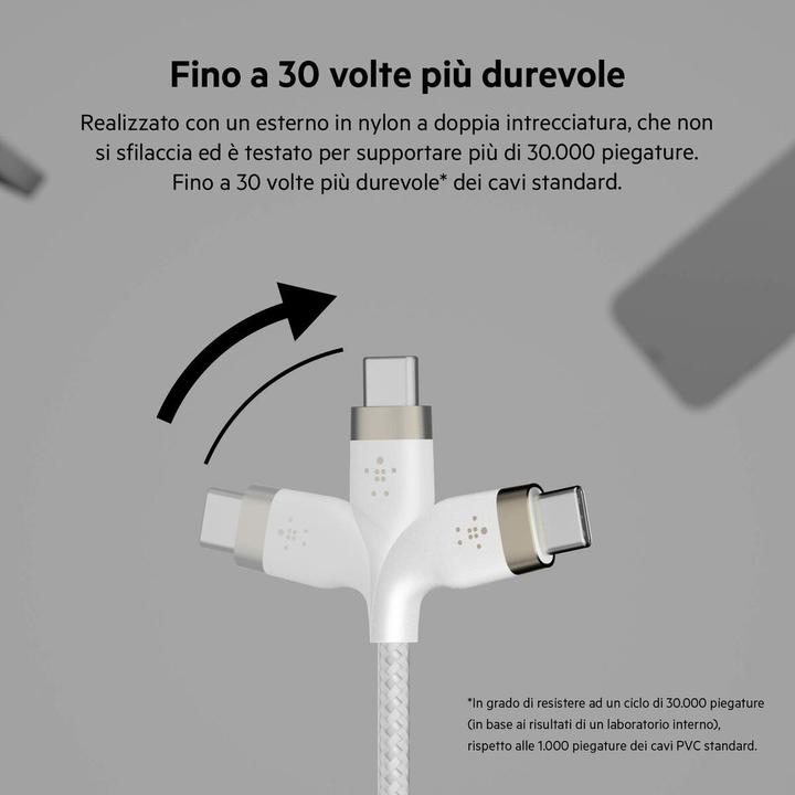 Productafbeelding Belkin USB-oplaadkabel Boost Charge Pro Flex USB C - USB C 1 m (1 m, USB 2.0, 60 W)