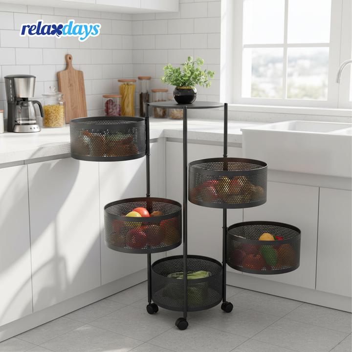 Produktbild Relaxdays Küchenwagen mit drehbaren Fächern