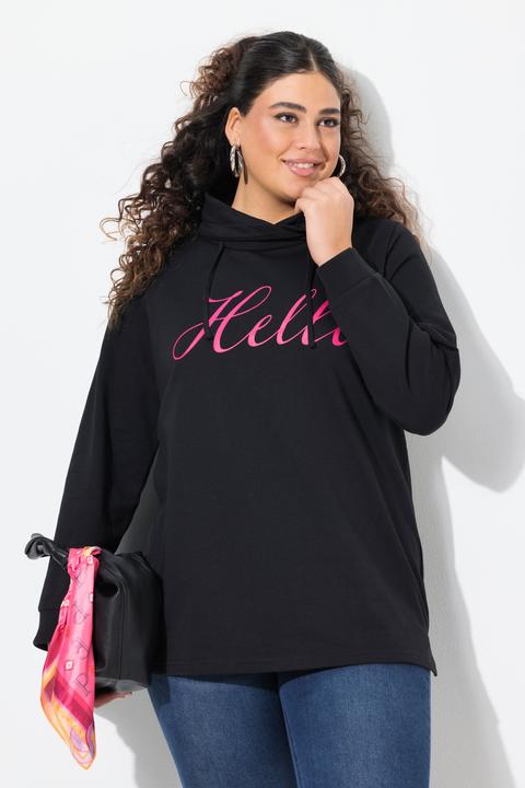 Produktbild Ulla Popken Sweatshirt, Classic Fit, HELLO, Stehkragen (46, 48)