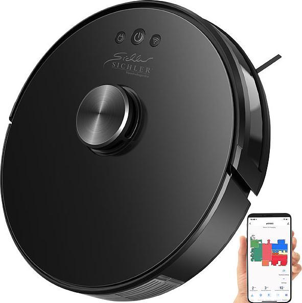 Image du produit Sichler Robot aspirateur & balayeur WLAN avec capteur lidar, gyroscopique & laser 360°, app (2000 Pa)