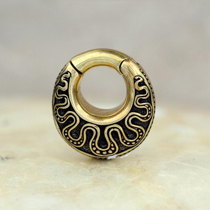 Produktbild Star Piercing Ohrgewicht Segmentring klappbar Schlangemuster (Messing)
