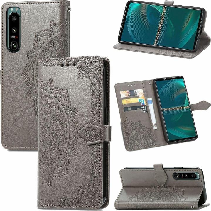 Produktbild König Design Hülle Handy Schutz für Sony Xperia 5 III Case Cover Tasche Etuis Bumper Grau Neu (Sony Xperia 5 III)