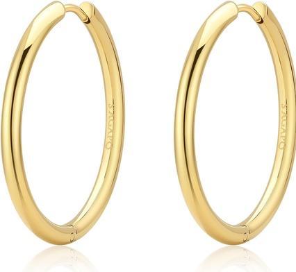 Sagapo S'Agap - Stylish gold-plated hoop earrings Chunky SHK76 (Stainless steel)