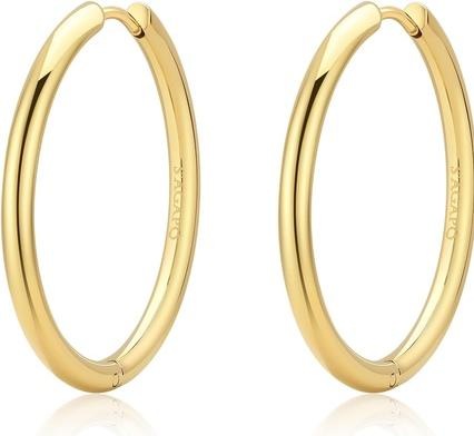 Sagapo S'Agap - Stylish gold-plated hoop earrings Chunky SHK76 (Edelstahl)