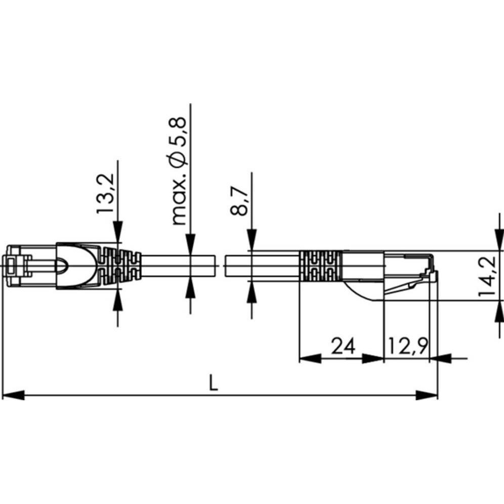 Thumbnail - Telegärtner RJ45 Netzwerk Anschlusskabel CAT 5 SF/UTP 1 m Gelb-Grün (SF/UTP, CAT5, 1 m), Netzwerkkabel